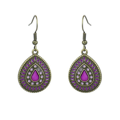 Exaggerated Bohemian Long Dangle Earrings Geometric Alloy Teardrop Tassel Earrings