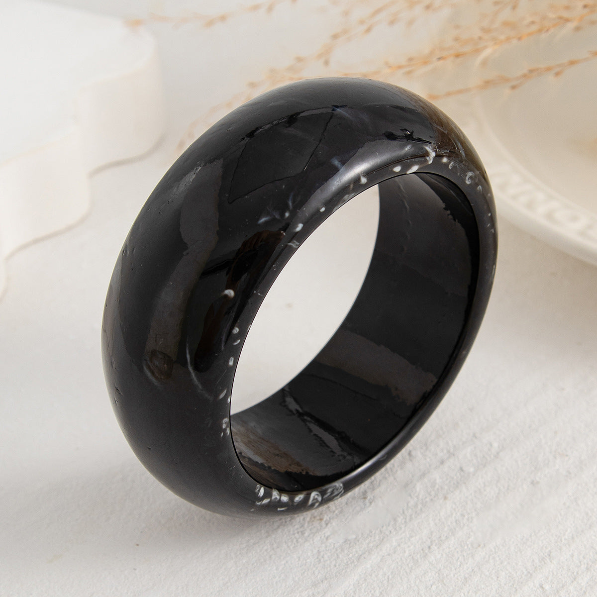 Wide Smooth Steet Acrylic Bracelets
