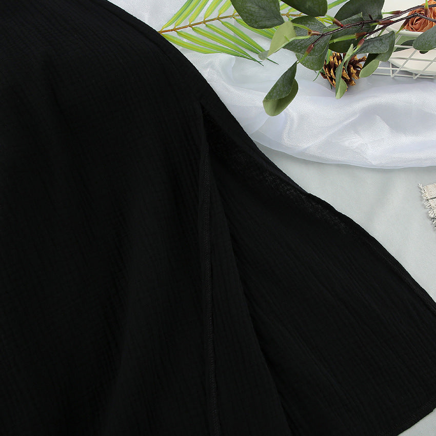 String Shoulder Split  Sleepwear Dress