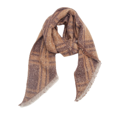 Vintage Jacquard Plaid Triangle Soft Scarf