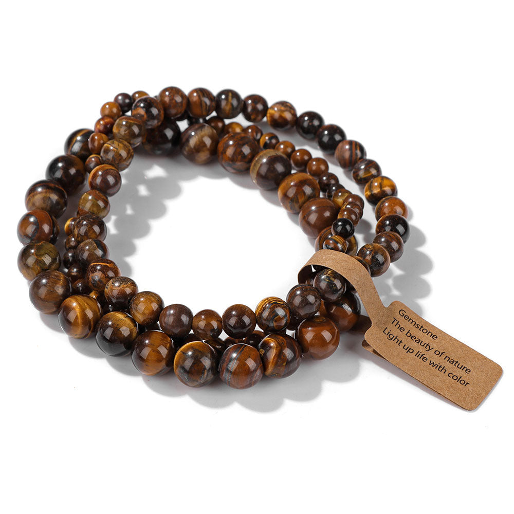 3Pcs Simple Stretch Beaded Bracelet Set