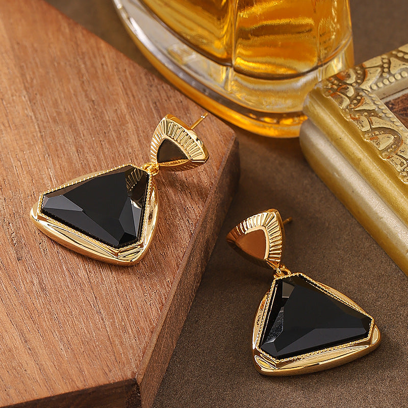 Fashionable Geometric Triangle Resin Earrings For Women