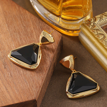 Fashionable Geometric Triangle Resin Earrings For Women