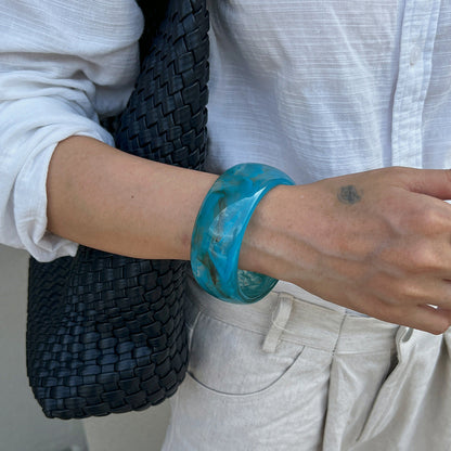 Trendy Semi-Transparent Acrylic Bangle Bracelets