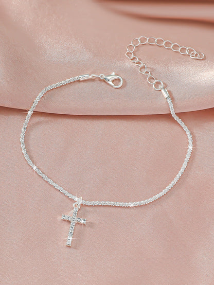 Simple Glitter Double Anklet