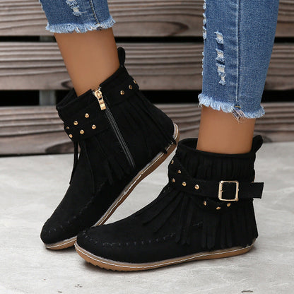 Women'S Double-Decker Tassel Boots