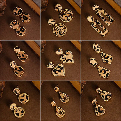 Natural Horse Hair Leopard Print Earrings Luxury Fashion Accessories