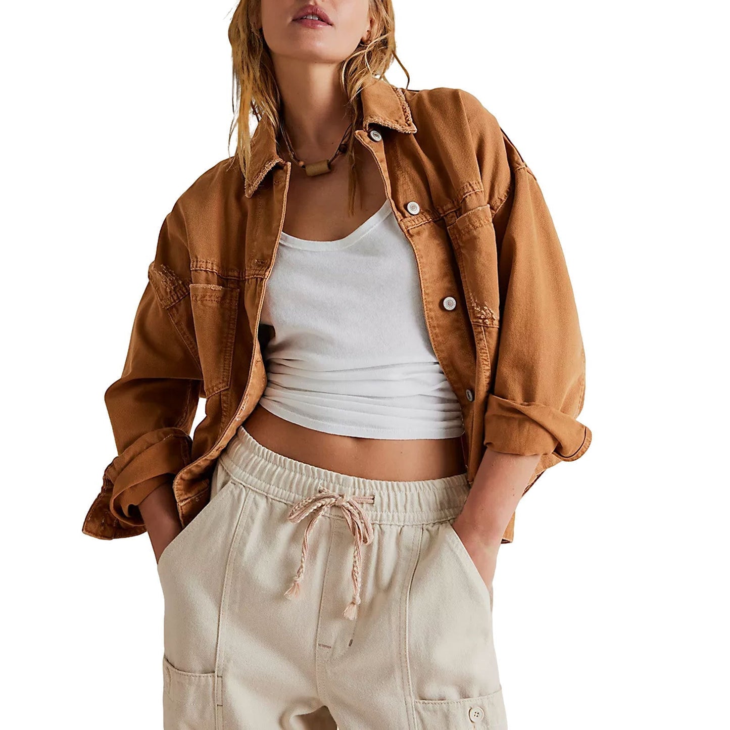 Trendy Loose Solid Color Denim Jacket
