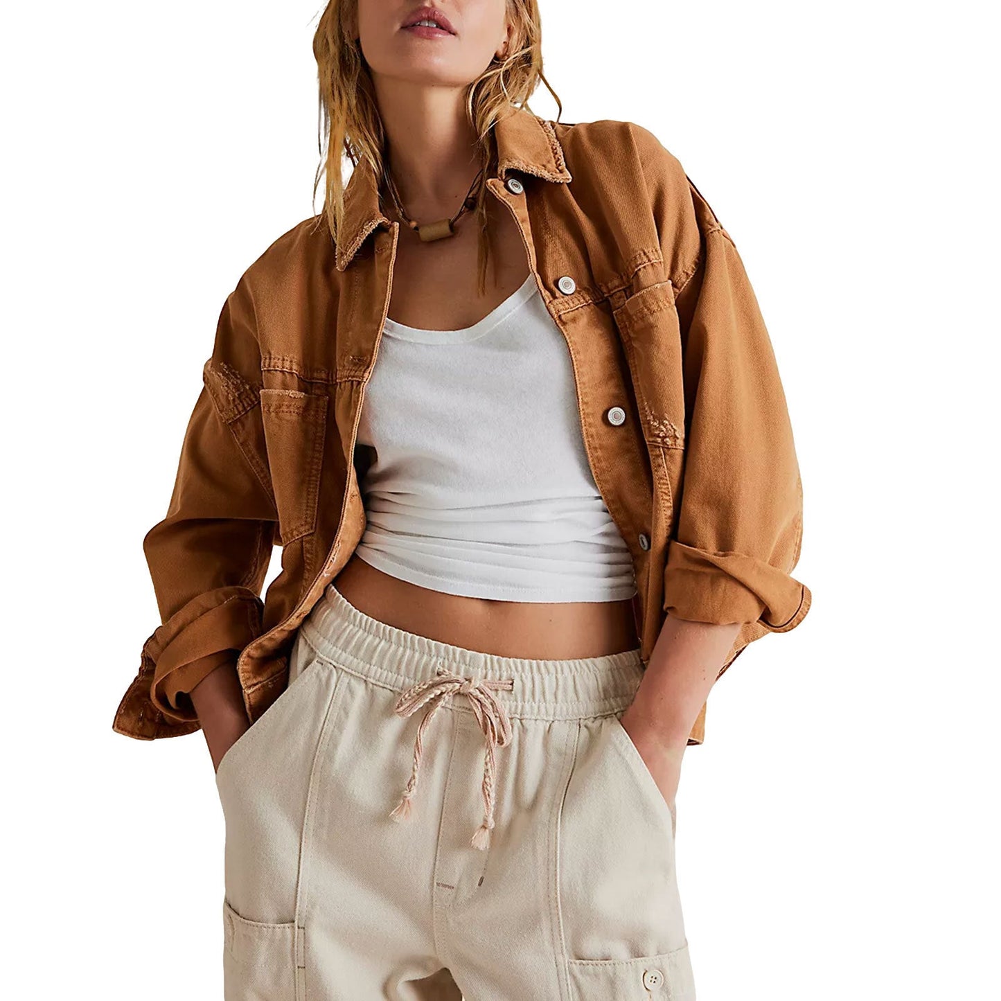 Trendy Loose Solid Color Denim Jacket
