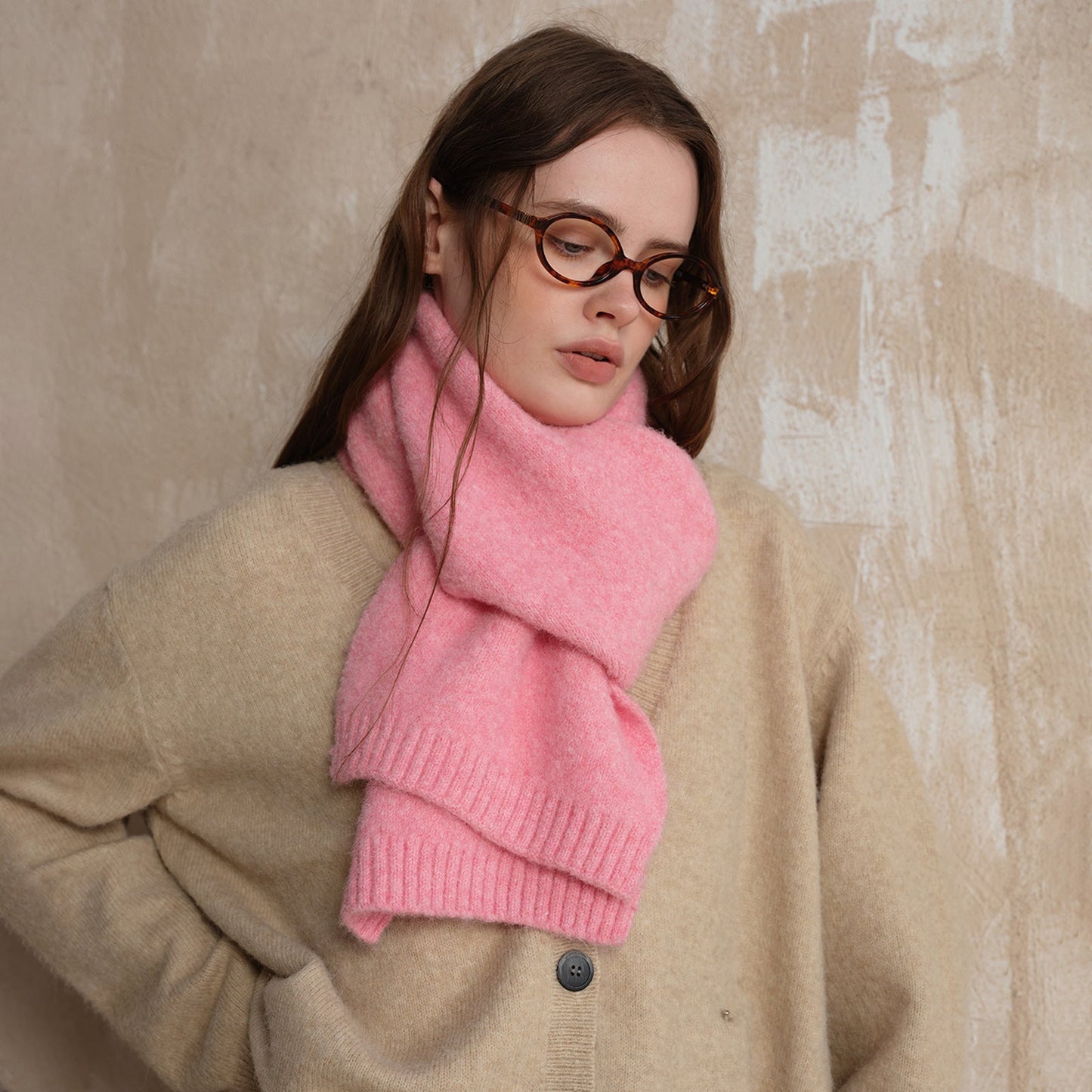 Solid Color Simple Soft Sweet Knit Scarves