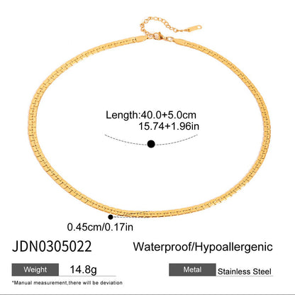 Simple Geometric Gold Plated Choker Necklace