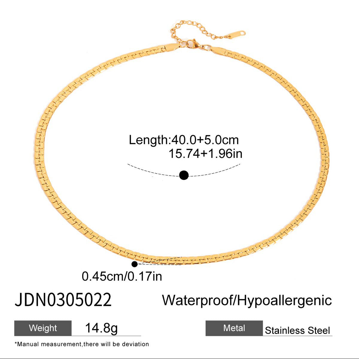 Simple Geometric Gold Plated Choker Necklace