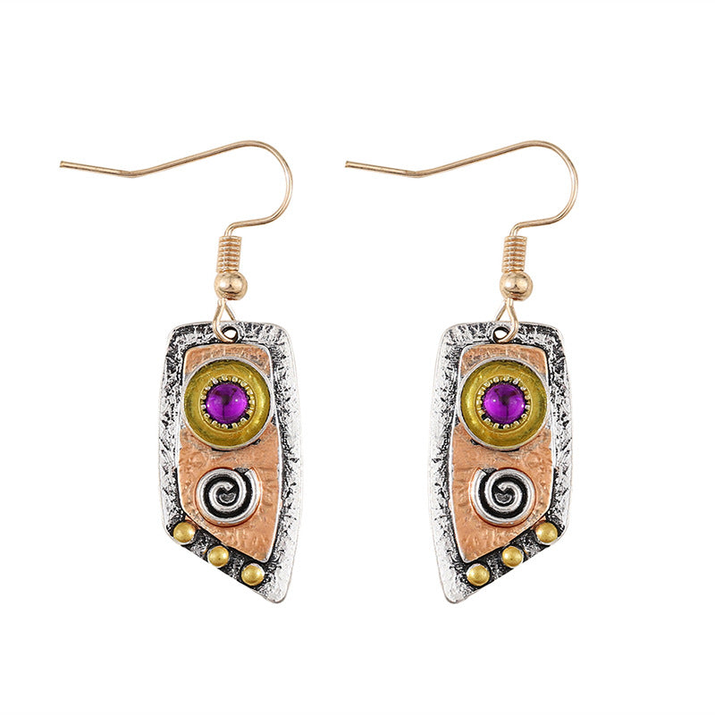 Irregular Silver Drop Dangle Hook Earrings