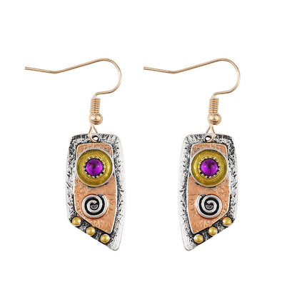 Irregular Silver Drop Dangle Hook Earrings
