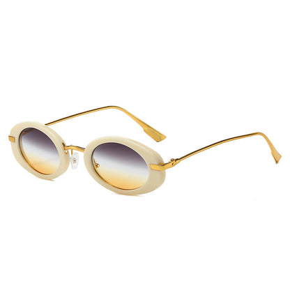Oval Retro Sunglasses Stylish UV400 Protection Eyewear