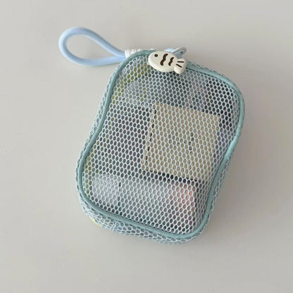High-Quality Tofu Block Mesh Makeup Bag Stylish Large Capacity Travel Toiletry Case