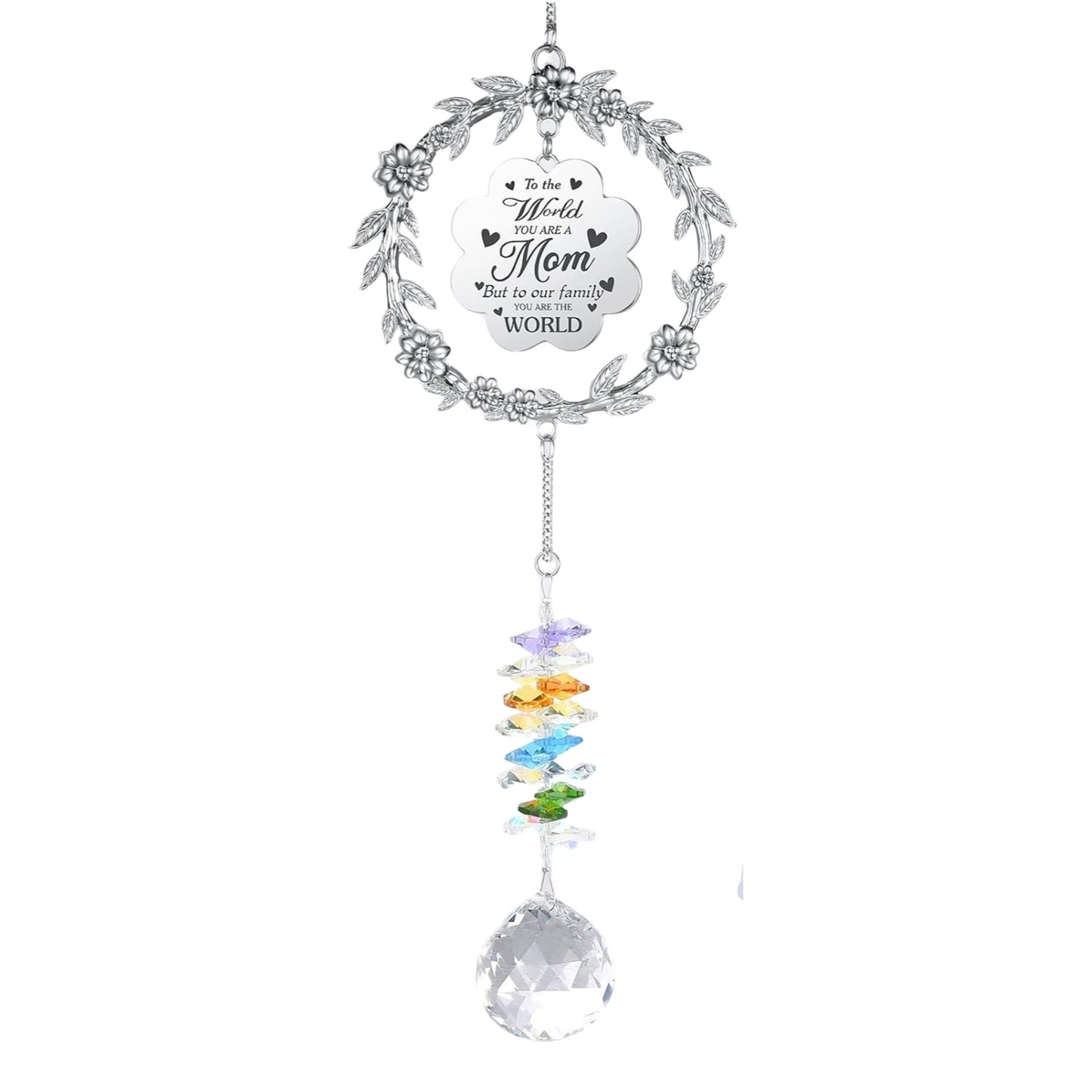 Rainbow Crystal Letter Wreath Suncatcher