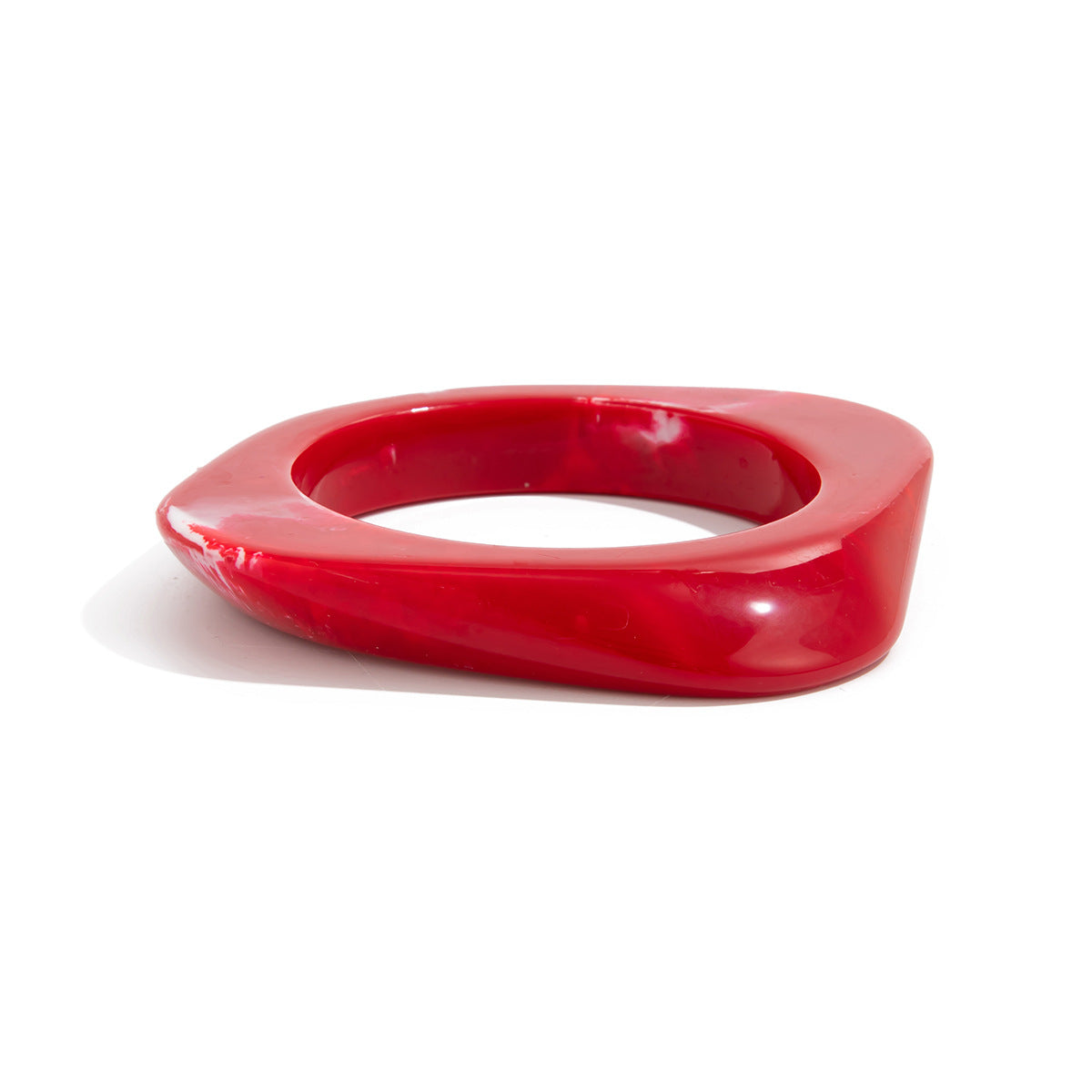 Trendy Geometric Resin Bracelets With Polished Metal Accents