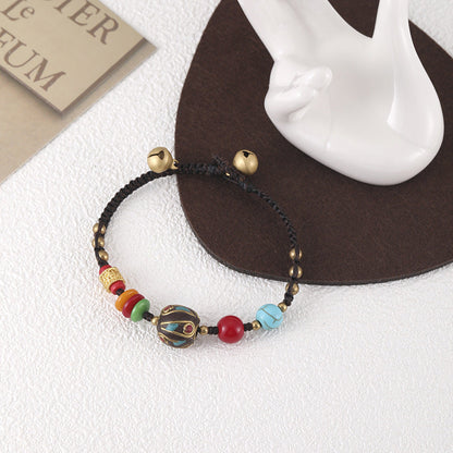 New National Style Jewelry Nepal Beads Turquoise Bracelet Retro Fashion Simple Hand-Woven Bracelet