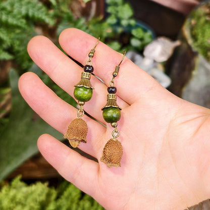 Bohemian Leaf Design Alloy Earrings with Natural Elements