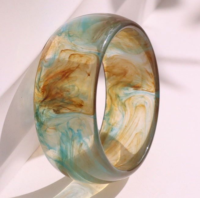 Round Wide Acrylic Layered Bracelets