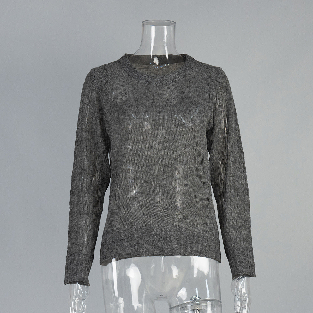 Comfortable Knit Sweater with Round Neck for Women