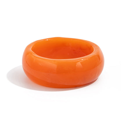 Trendy Acrylic Ombre Round Bangle Bracelet with Metal Finish