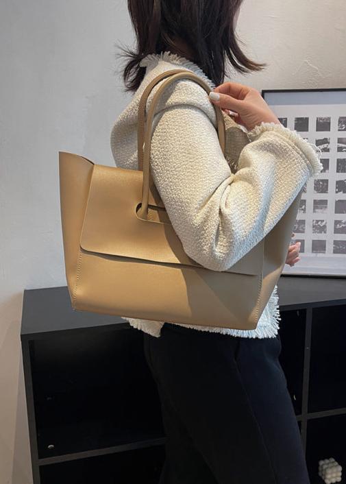 Spacious Pu Tote Bag With Minimalist Flap Design