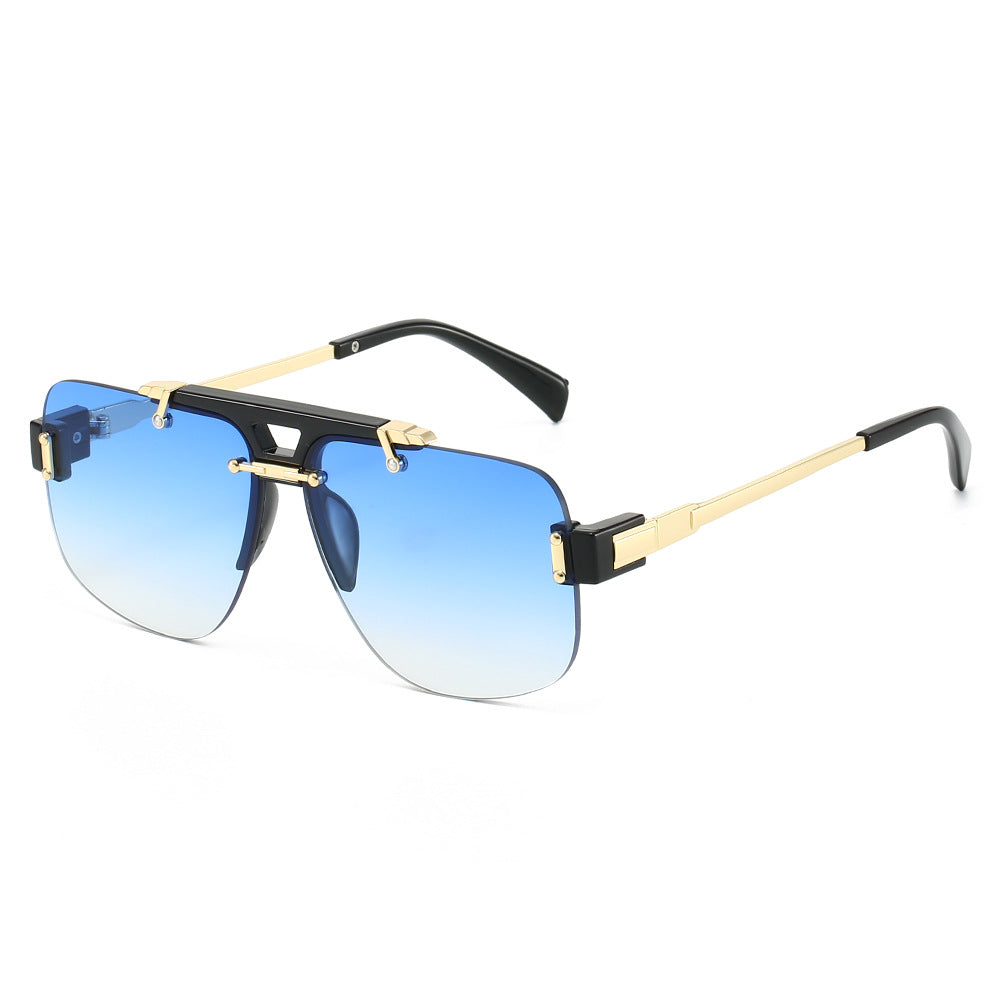 Fashion Half-Frame Square Sunglasses Stylish Design UV400 Protection