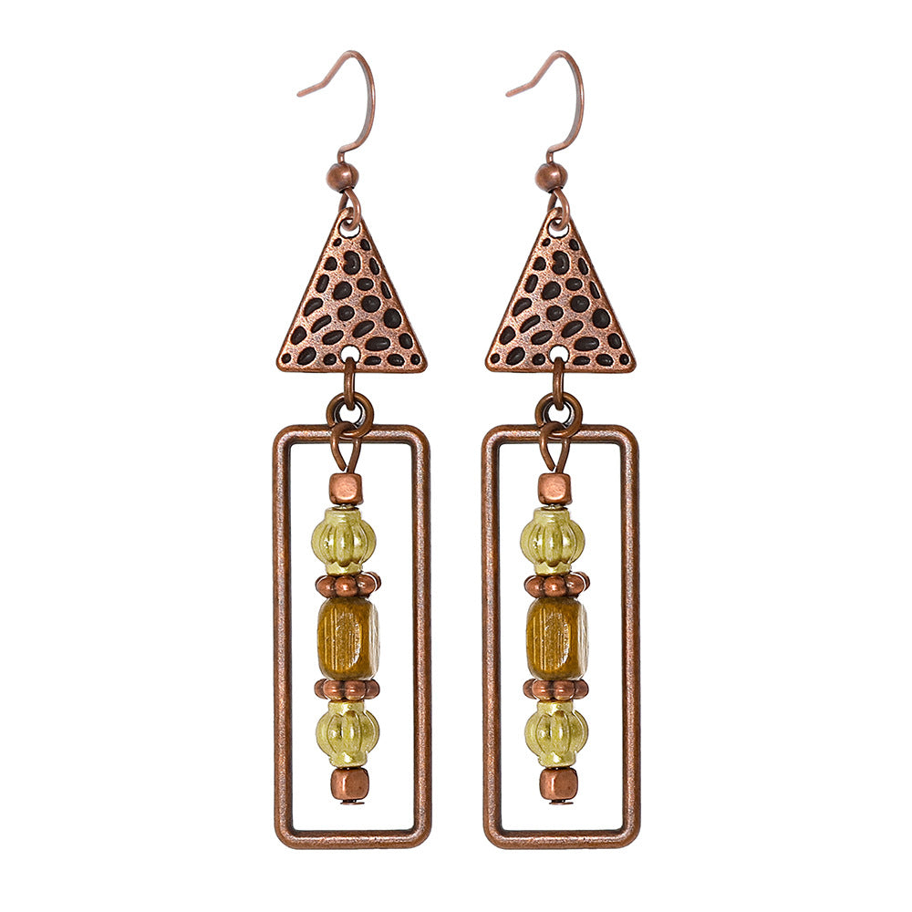 Bohemian Vintage Inspired Earrings with Feather and Tassel Elements