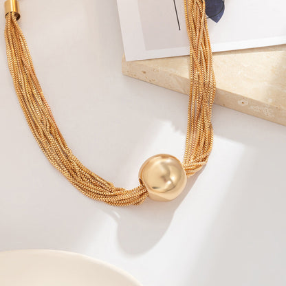 Bold Geometric Pendant Necklace Trendy Casual Metal Chain Jewelry