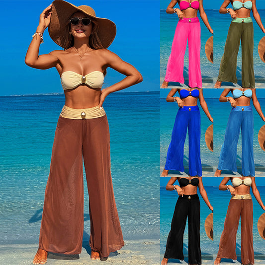 Three-Piece Bikini Set With Beach Pants For Women
