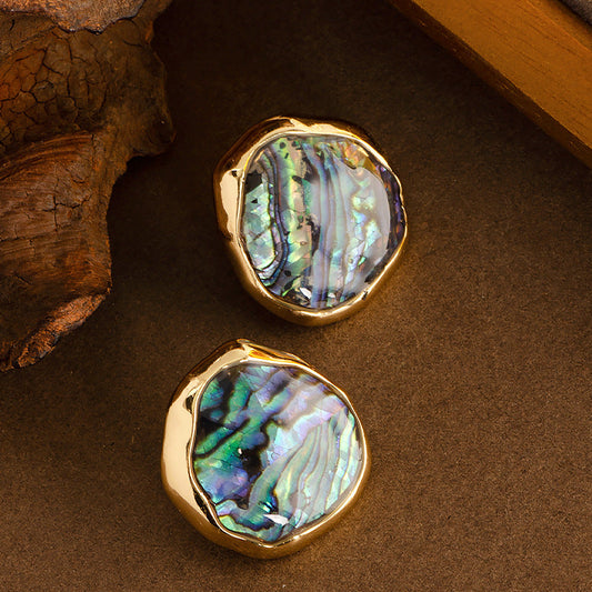 Chic Natural Abalone Shell Stud Earrings