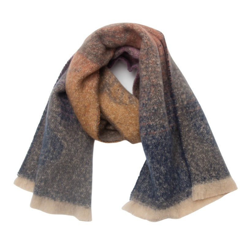 Leaf Print Gradient Color Scarves