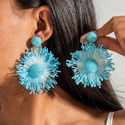 Colorful Butterfly Earrings Floral Design Acrylic Sweet Style