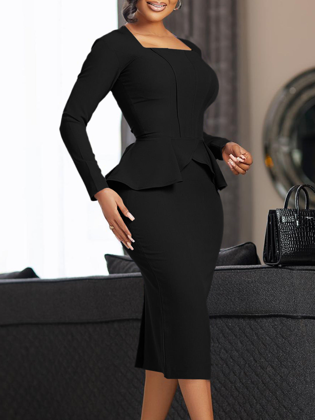 Elegant Ruffle Hem African Dress For Women