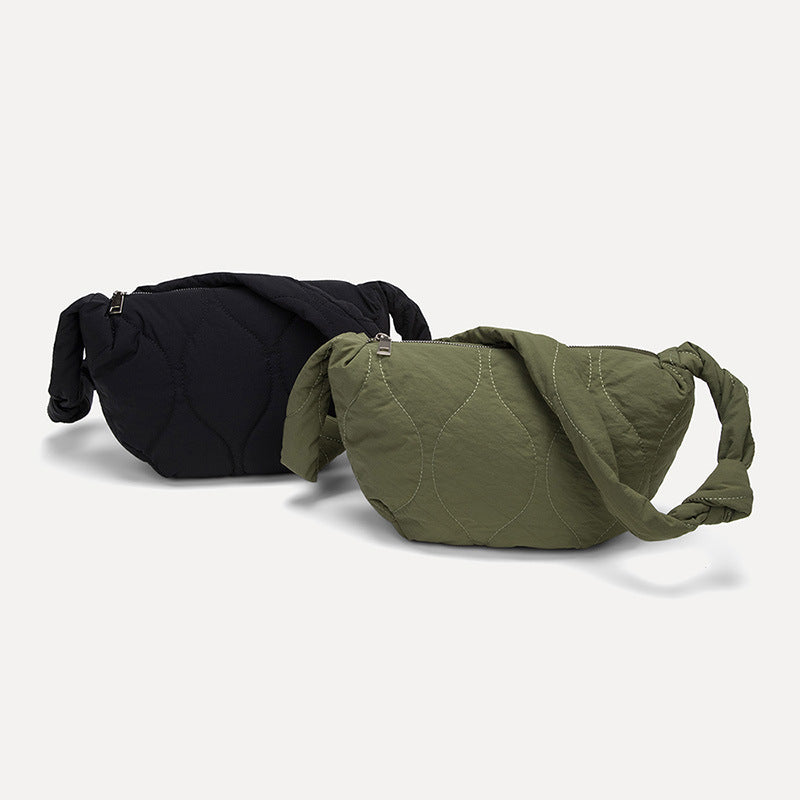 Simple Solod Color Puffer Shoulder Bag