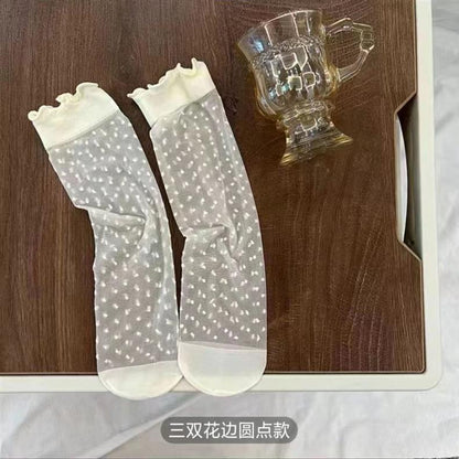 Sweet Ruffle Simple Thin Socks
