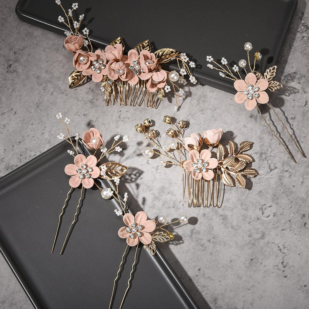 Bridal Floral Hair Accessories Forest Style Blue Flower Hairpin Wedding Hairpiece