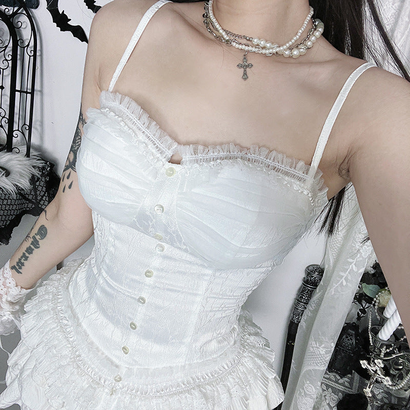 Ballet-Inspired Lace Camisole Top for Street Style