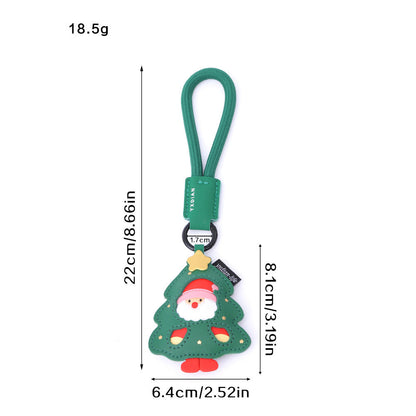 Leather Santa Claus Christmas Bag Charm