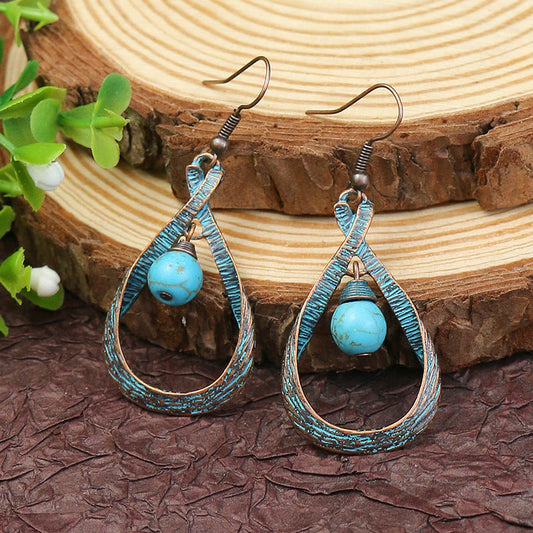 Vintage Style Geometric Alloy Tassel Earrings for Women