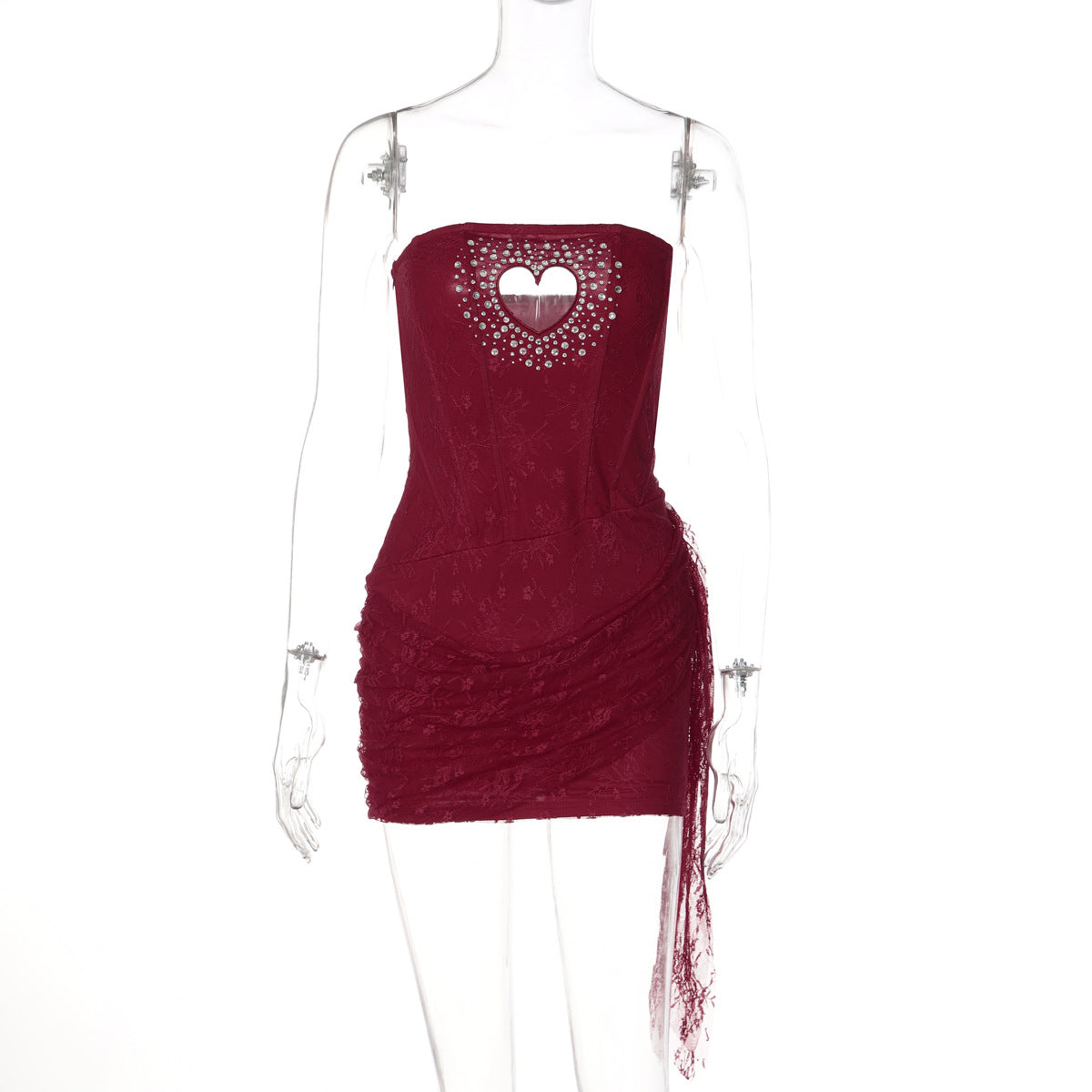 Fashionable Sexy Lace Heart Shaped Bodycon Dress
