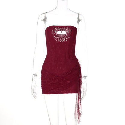 Fashionable Sexy Lace Heart Shaped Bodycon Dress