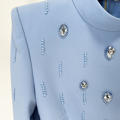 Trendy Sequin Embellished Two-Piece Jacket And Skirt Set
