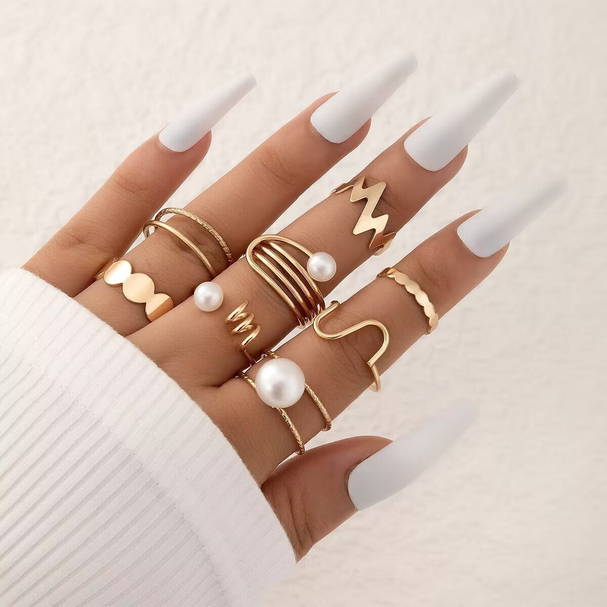 Fashionable Geometric Butterfly Open-Ended Adjustable Rings Set