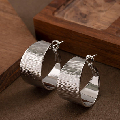 Geometric Hoop Earrings Stylish Minimalist Design With 925 Silver Post