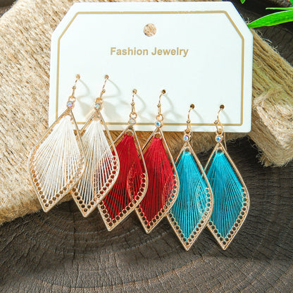 Geometric Alloy Earrings With Tassels Elegant Vintage Style