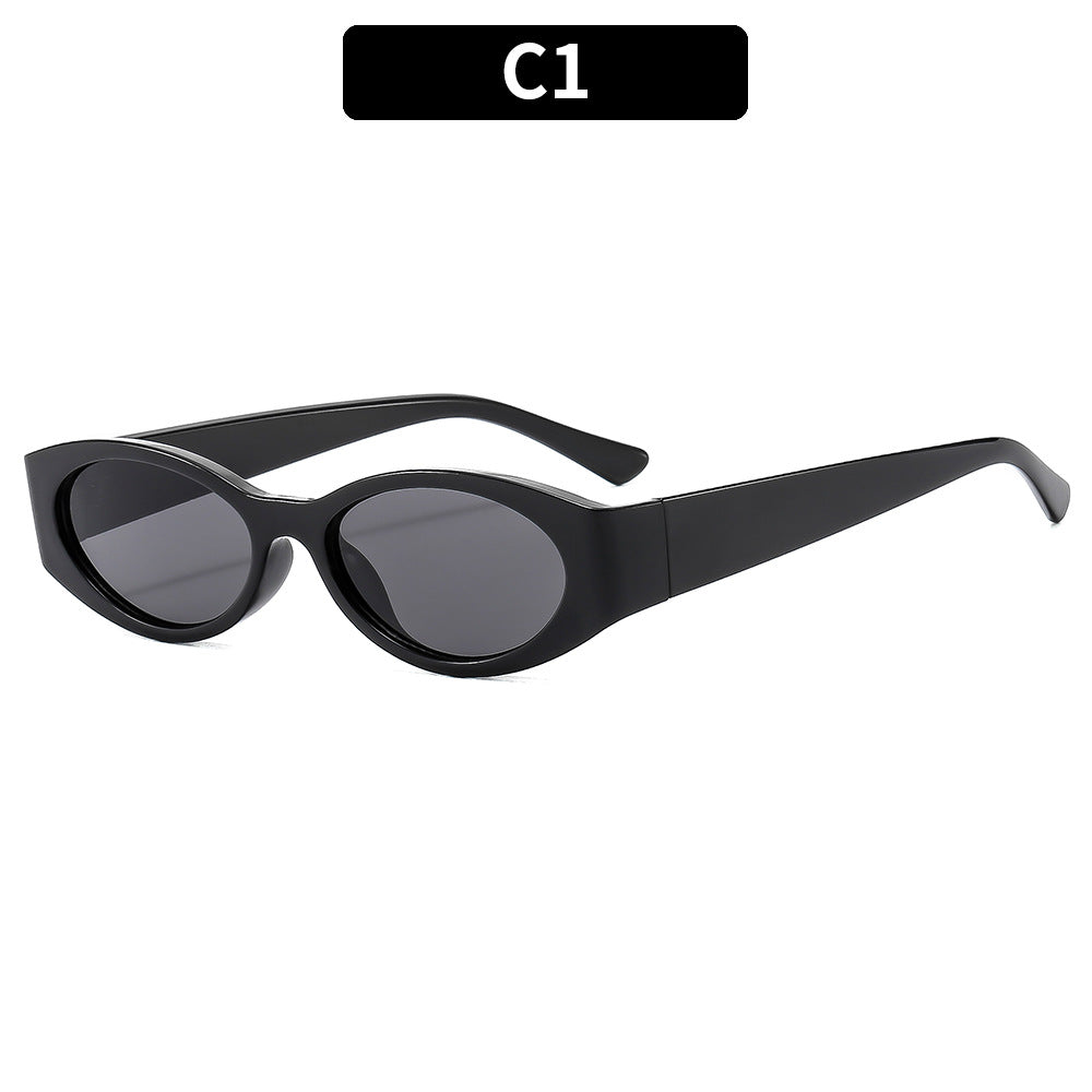 Trendy Oval Frame Sunglasses UV400 Protection for Unisex