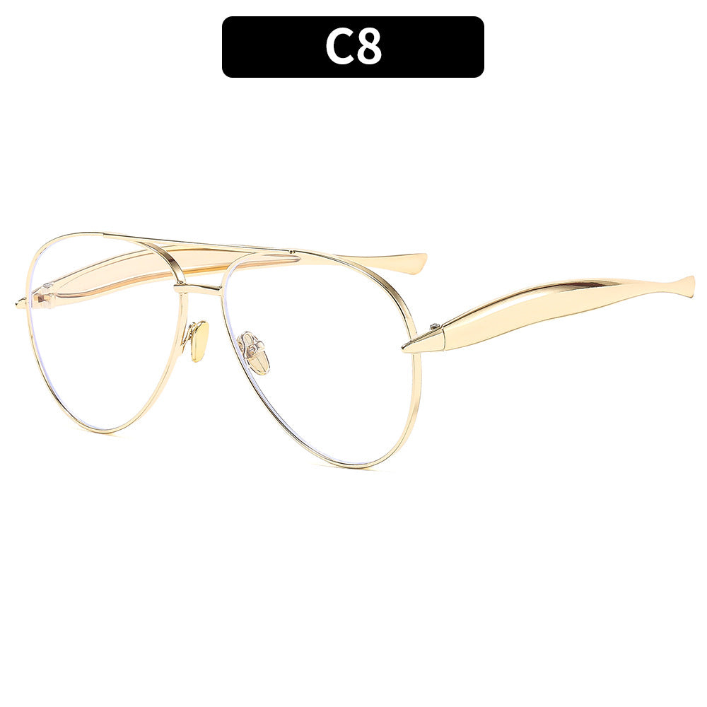 Trendy Oversized Metal Sunglasses Unisex Outdoor Driving Shades